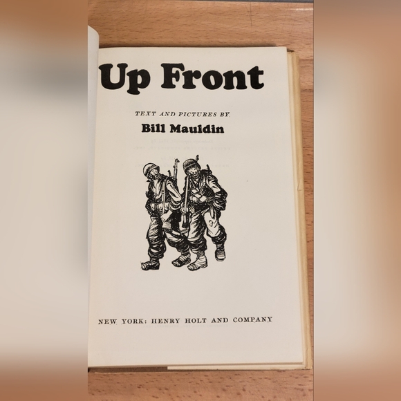 Vintage HC/DJ Up Front By Bill Mauldin 1st Edition 1945 World War 2 Cartoonist - Picture 9 of 14